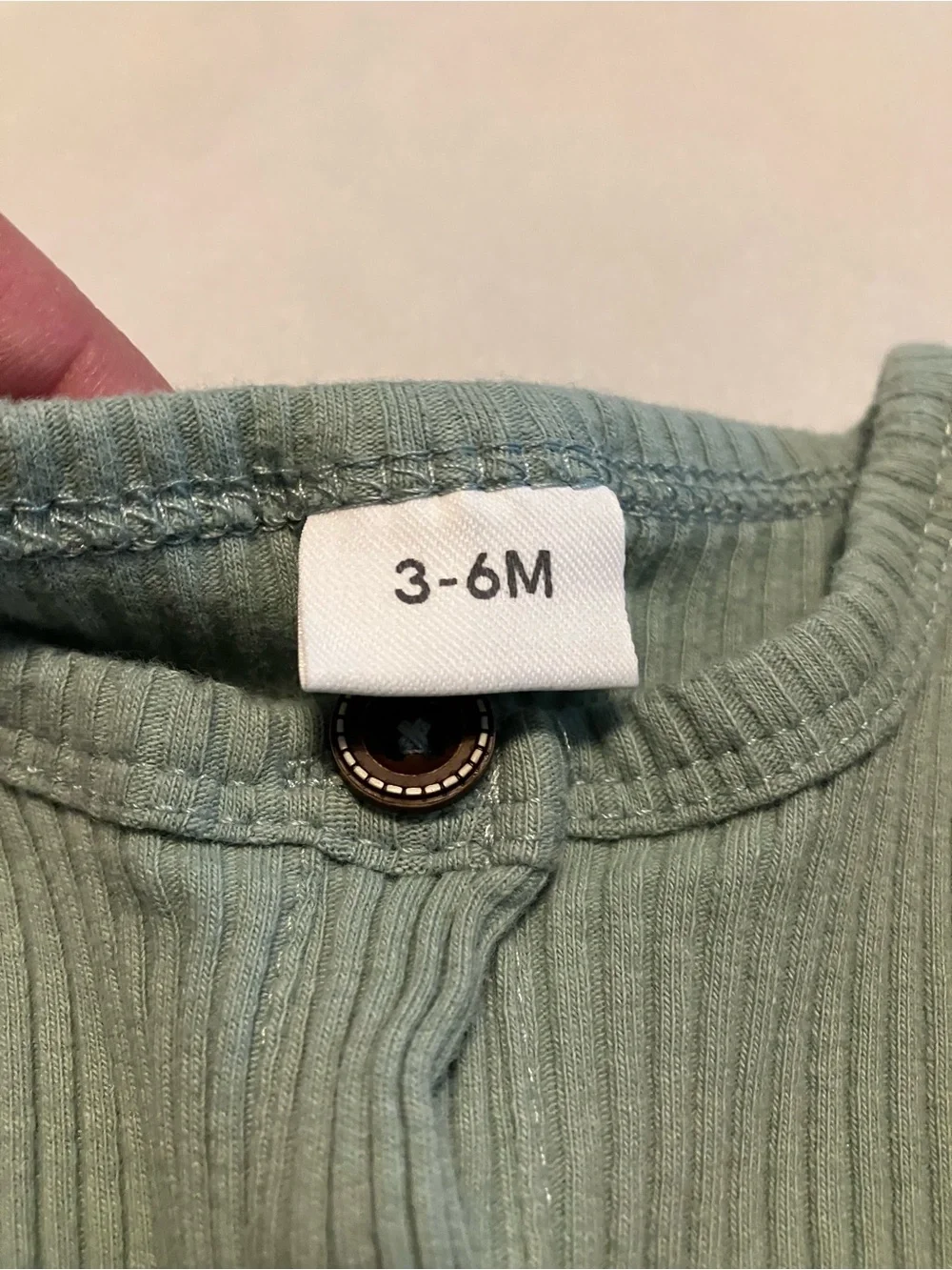 Ribbed Sage Green Baby One-Piece Romper
